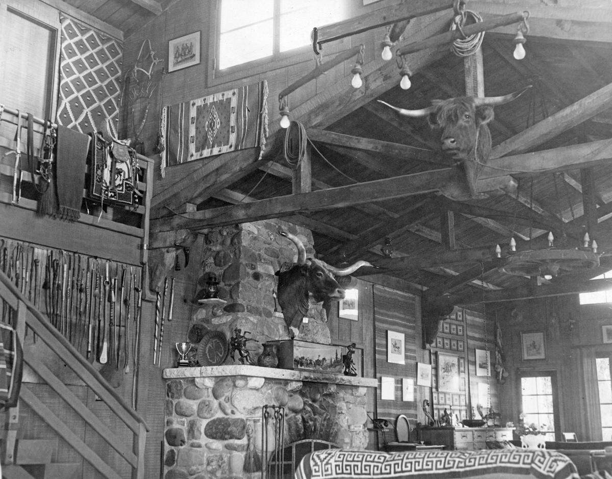 Interior of Will Rogers’ ranch home in Pacific Palisades, California, on Dec. 12, 1935.