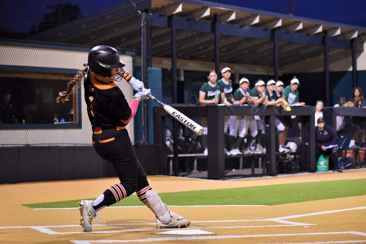 Aledo’s Jordyn Edington fouls off a pitch in her at-bat in the fourth inning of a Class 5A Division I regional finals at Birdville High School on Friday, May 16, 2025.