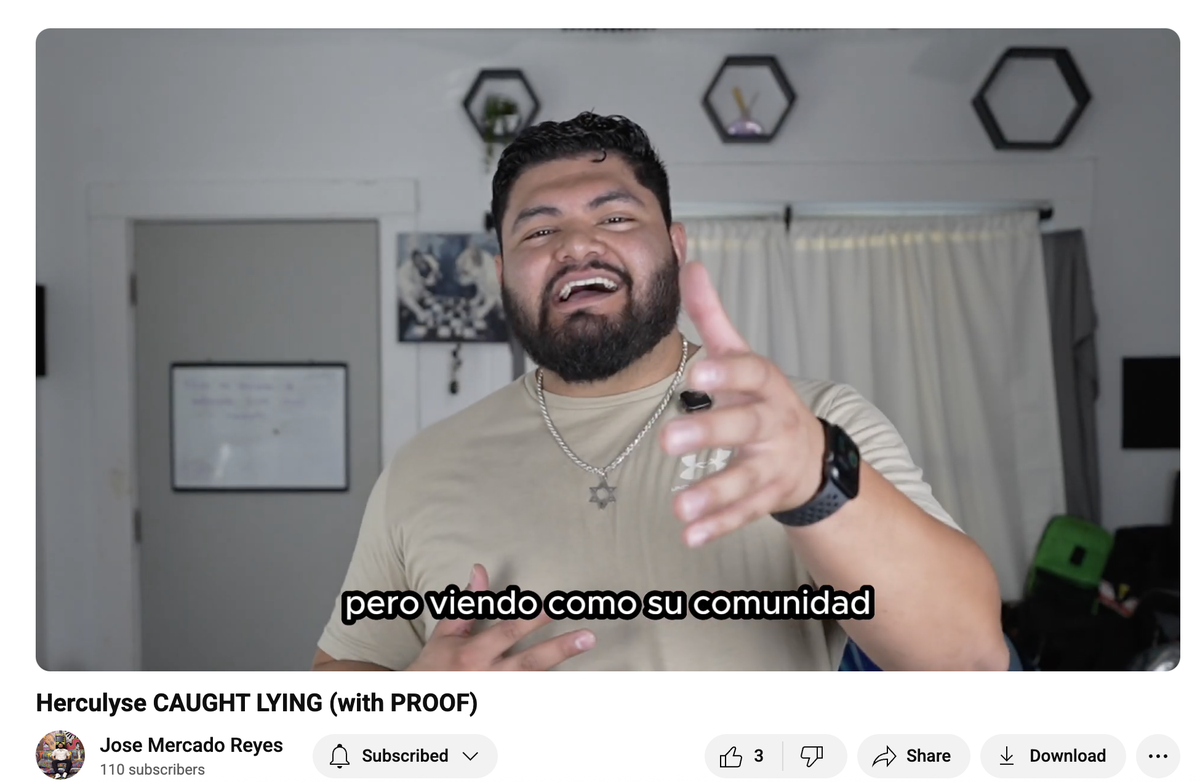 Jose Mercardo Reyes explains his side of the story on YouTube