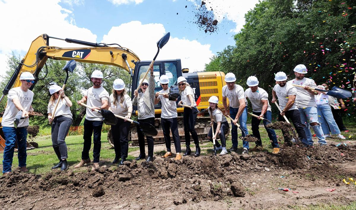 Mercy Culture Church dignitaries break ground on the church’s 100-bed shelter for human trafficking victims on Friday, May 9, 2025, in Fort Worth. The shelter is part of Mercy Culture’s Justice Reform ministry.