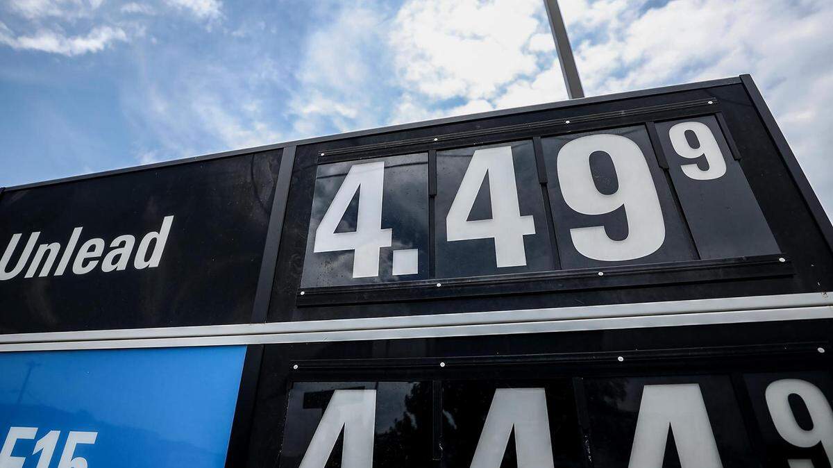 A sign at a QuikTrip on Hemphill Street in Fort Worth shows gas nearing $4.50 per gallon on Wednesday, May 18, 2022.