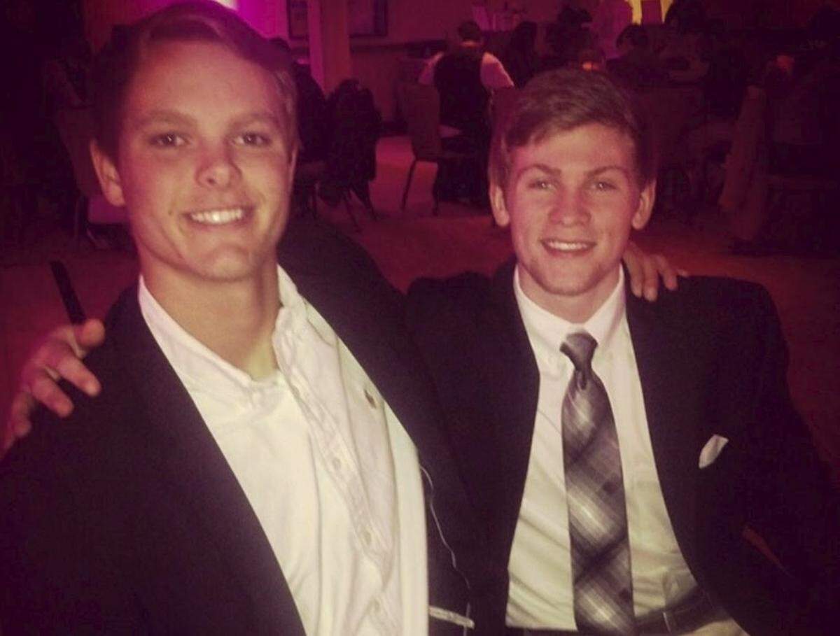 Jackson Weller (left), and his friend David Long in a 2014 photograph.