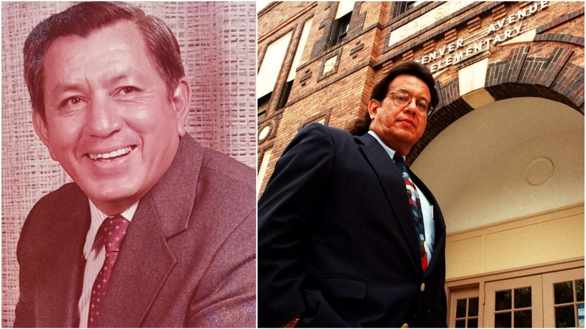 Rufino Mendoza Sr., left, in 1975, and his son, Rufino Mendoza Jr., in 1998.