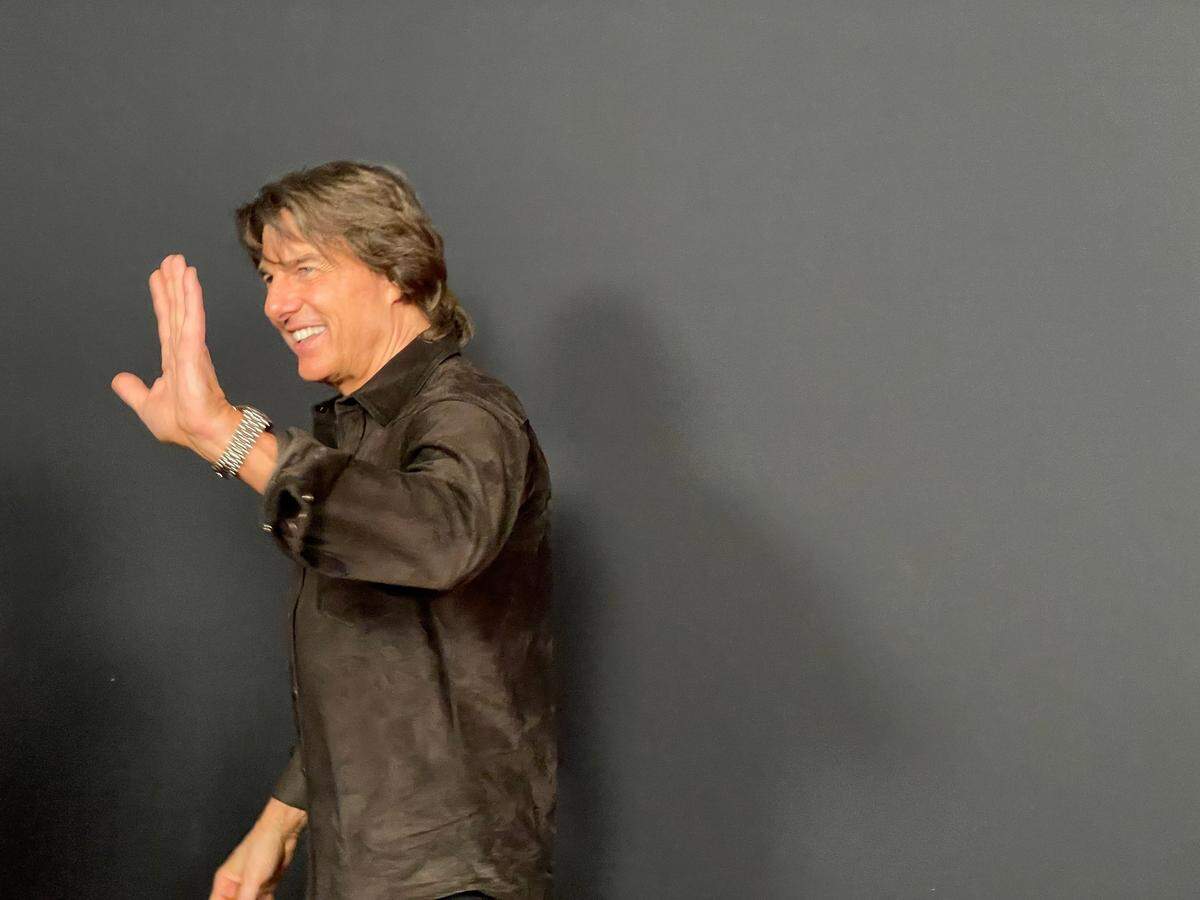 Tom Cruise at the Dallas red carpet for “Mission: Impossible - The Final Reckoning” on Thursday, May 22, 2025.