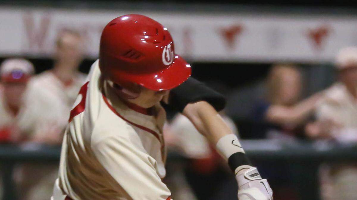 Grapevine’s David Fry makes contact with the ball during the 2nd inning against Colleyville Heritage Friday night at Grapevine High School, March 15, 2013. Eleven years later, he will play in the Major League All-Star Game at Globe Life Field. 