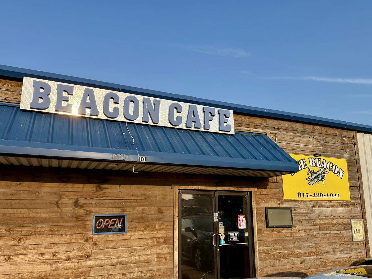 The first Beacon Cafe opened in 2011 at Hicks Field near Saginaw. It moved in 2019 to fast-developing north Tarrant County on Business U.S. 287, seen Aug. 24, 2025.