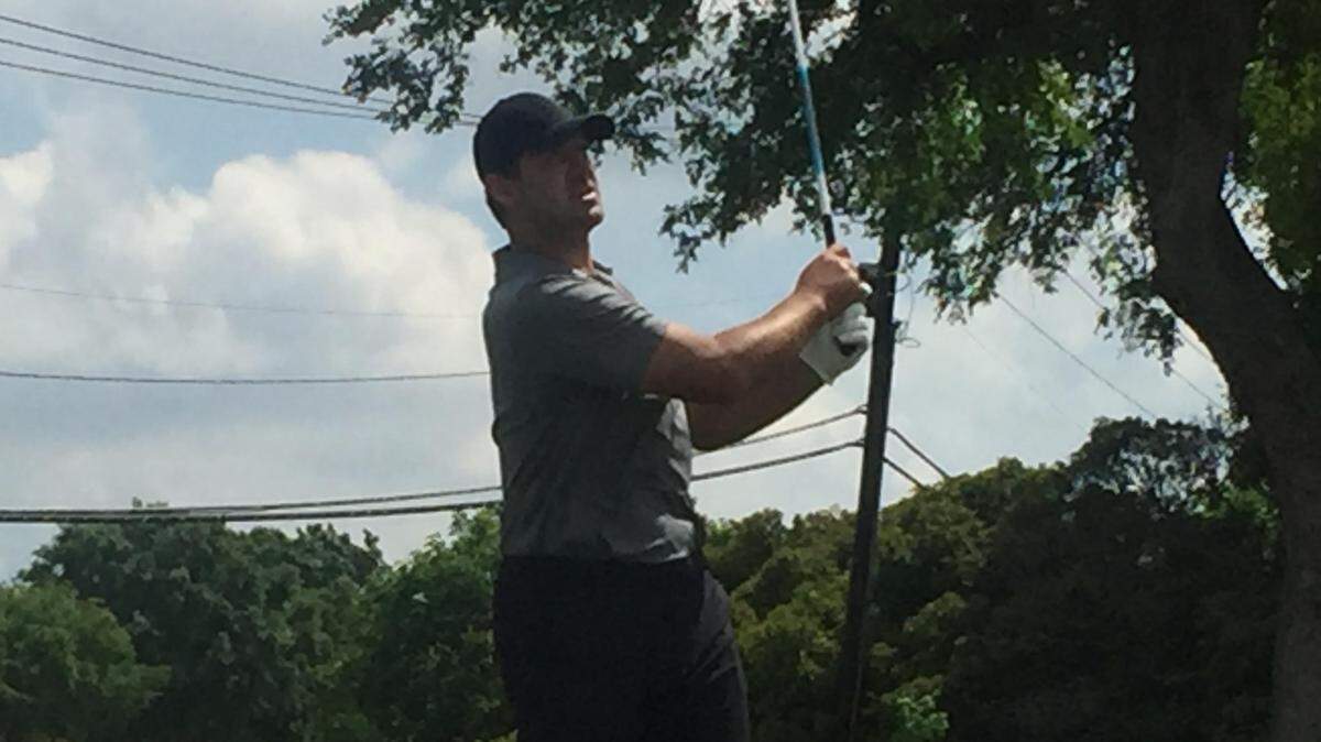Tony Romo shot a 5-over 77 during a U.S. Open local qualifier on Monday at Gleneagles Country Club in Plano.