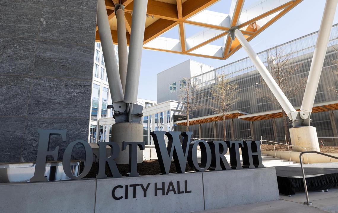 The new Fort Worth City Council chambers on Monday, March 24, 2025. The city will welcome the public into the chambers for the first time on Tuesday.