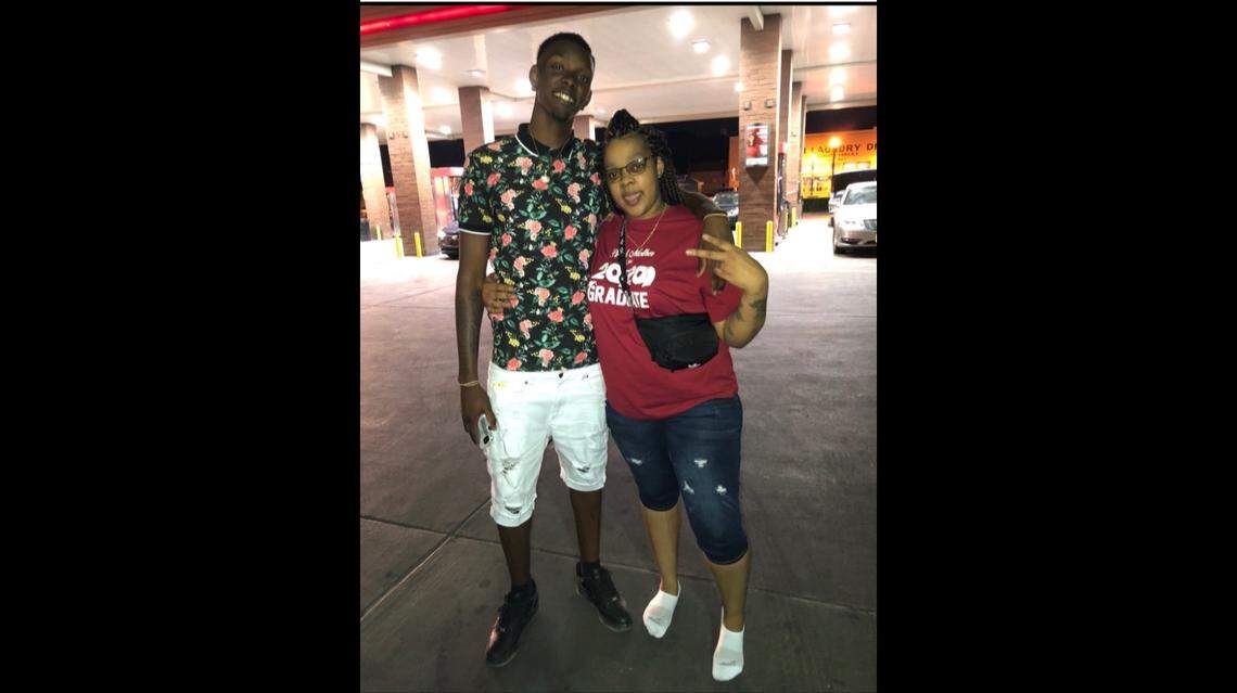 Dominick Primes (left) and his mother Yolanda Pye (right) pose for a photo outside of a gas station. Primes, who was killed in a shooting on April 9, had a goofy sense of humor and was “full of life,” Pye said.