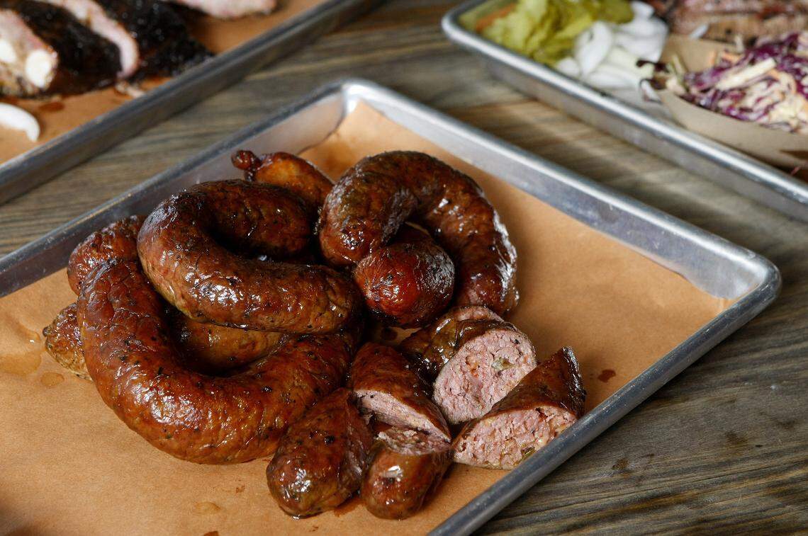 The smoked sausage at Pecan Lodge is photographed in Deep Ellum, Dallas on Thursday, June 26, 2014.