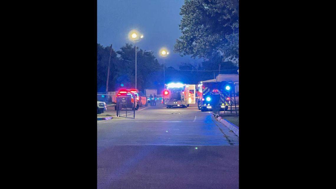 Police respond Wednesday morning, Oct. 11, 2023, to David Sellars Elementary School in Forest Hill, where a staff member was fatally shot in the parking lot. The school is part of the Fort Worth Independent School District.