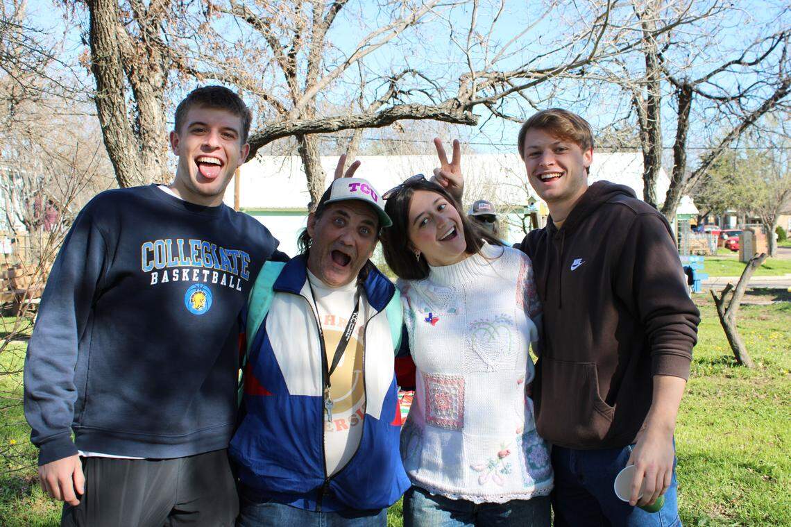 Kate Marshall, second from right, said her group offers access to relationships with people in stable situations. John Turner, second from left, says, “They are not my biological kids, but for 45 minutes they are.”