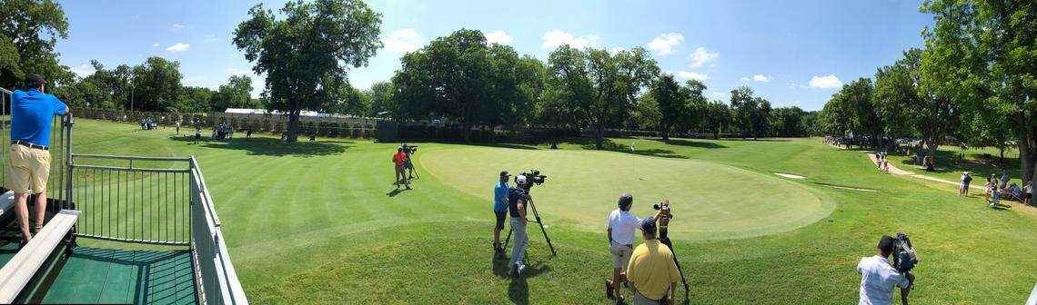 Get a spot in the grandstand to check out the putting on the 4th hole green and the driving from the 5th hole tee box.