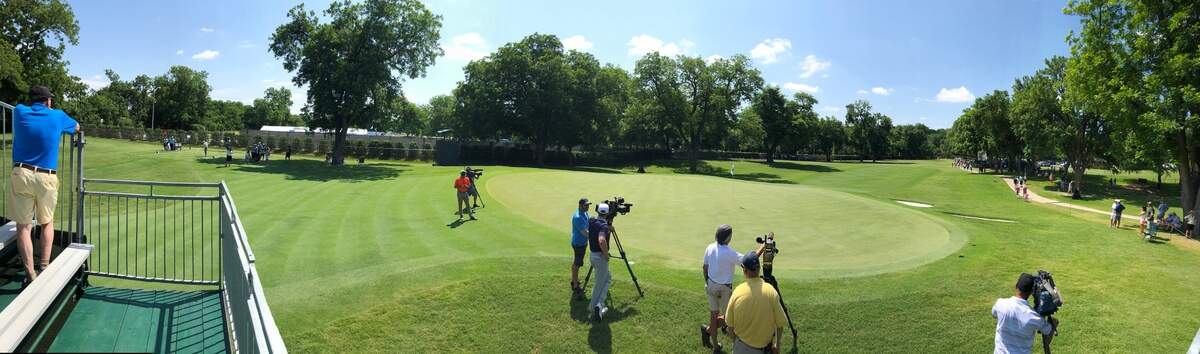 Get a spot in the grandstand to check out the putting on the 4th hole green and the driving from the 5th hole tee box.