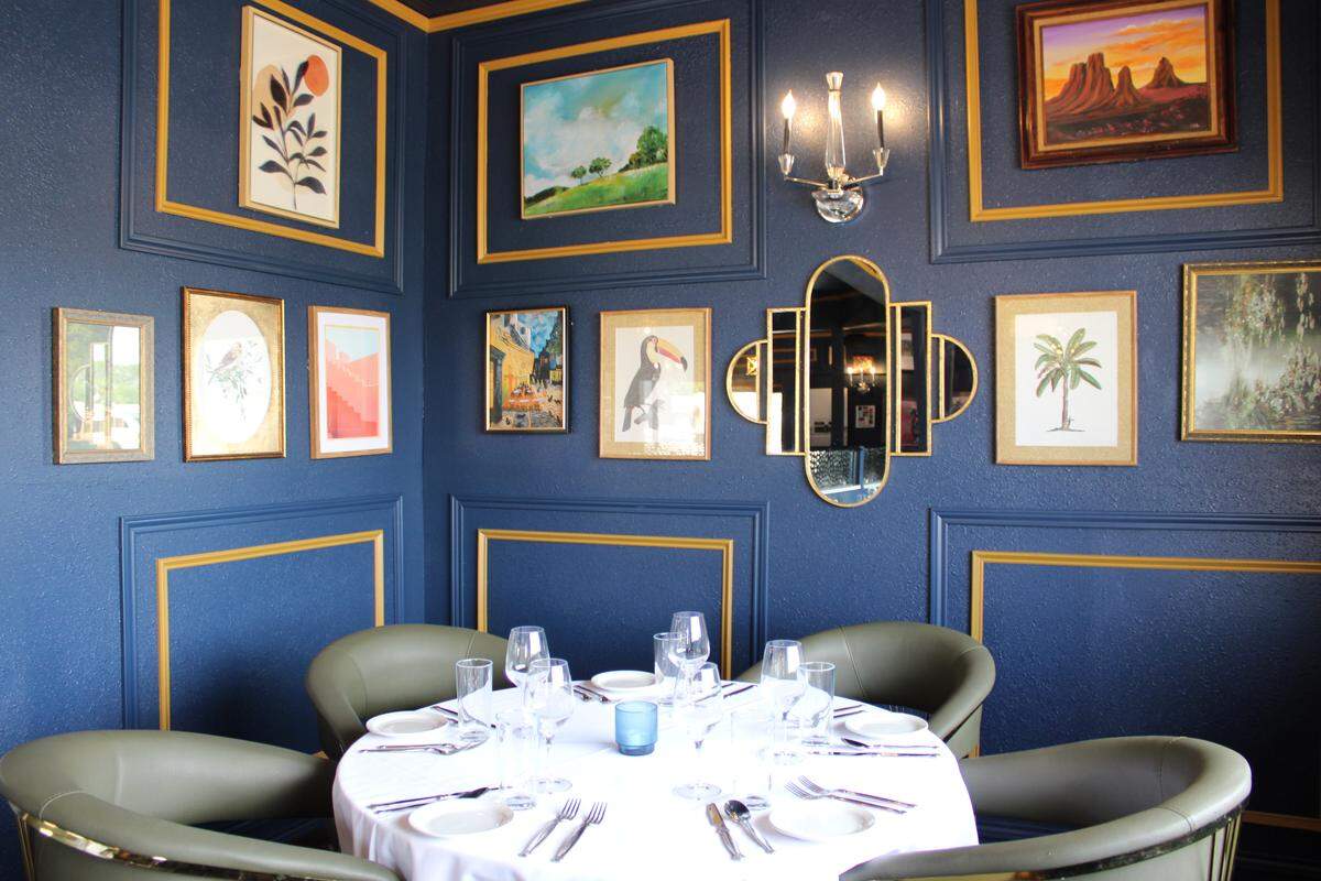 The dining room at Theodore’s Steak and Seafood strives to create a timeless feel with inspiration from the early 1900’s and modern twists in the art and fixtures.