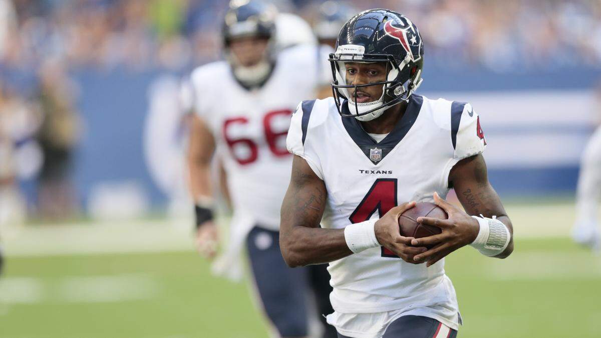 Texans quarterback DeShaun Watson threw for 375 yards and two touchdowns in a win over the Colts last week.