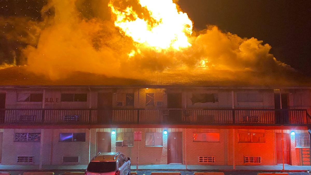A fire near downtown Grand Prairie on Wednesday night affected 17 units in an apartment complex and displaced 25 people.