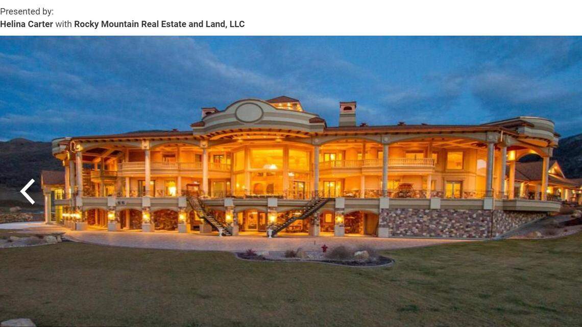 The mansion, located in Springville, Utah, has six bedrooms and 12 bathrooms