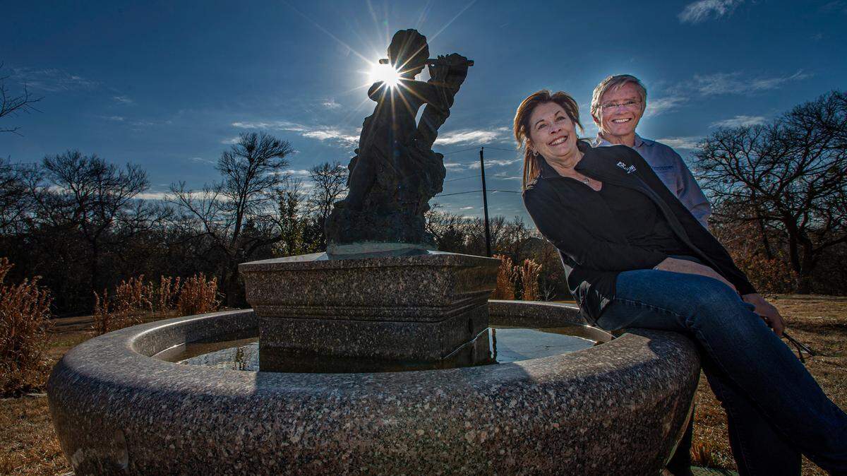 David and Kay Hunn have been sleuthing around for clues on the origin of a century-old granite fountain they bought from a rancher in 1991.