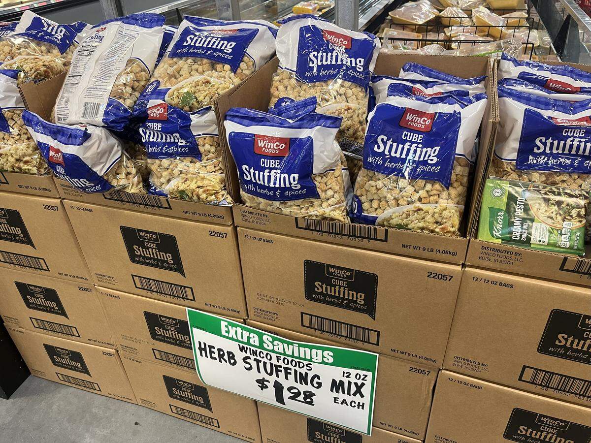 12 ounce stuffing mix at WinCo in Fort Worth on Nov. 5, 2025.