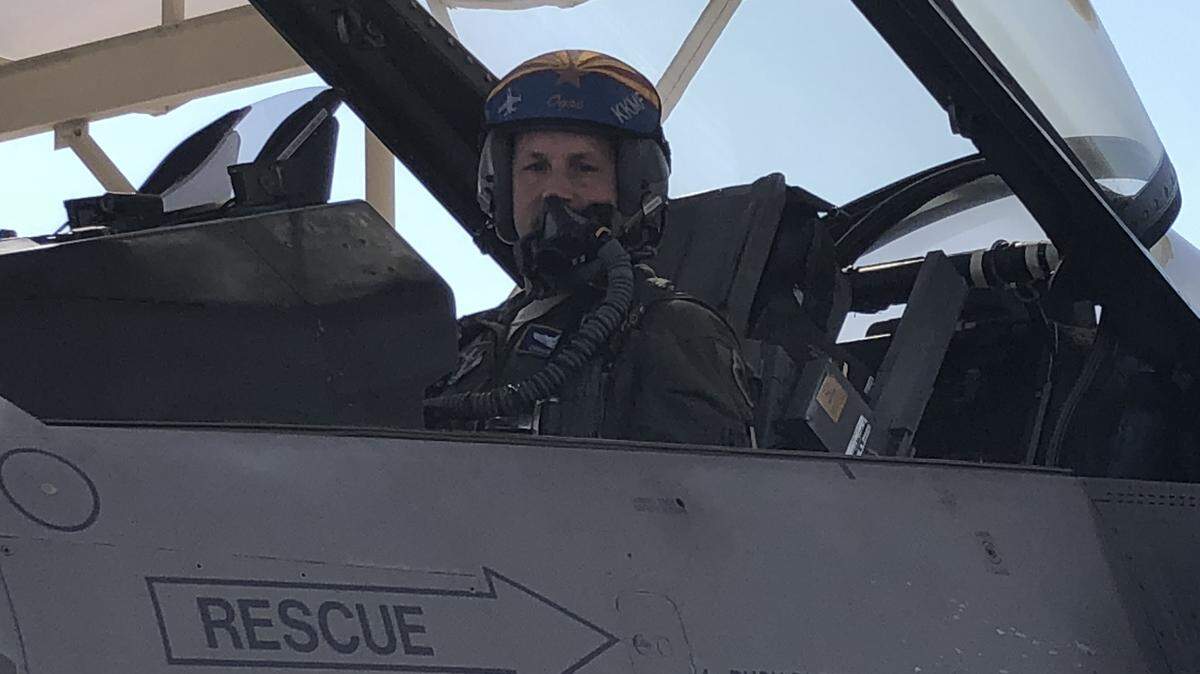 After a 30-year career flying F-16s for the Air Force, Chuck Blank retired from military service. He is now at Northrop Grumman, where he’s a business development manager. One of the products Blank sells is IVEWS, a next-generation electronic warfare system for fighter jets.