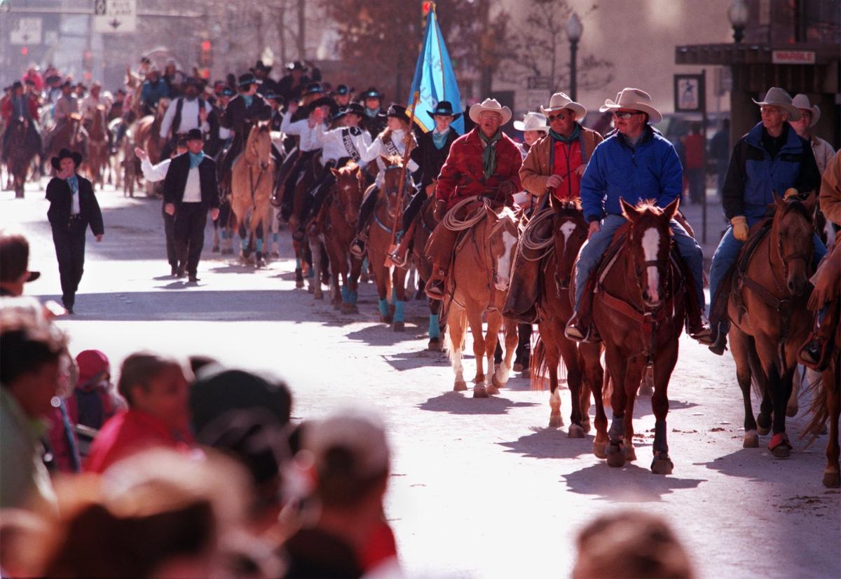 Jan. 23, 1999: The Fort Worth Stock Show western parade heads north on Houston Street in downtown.