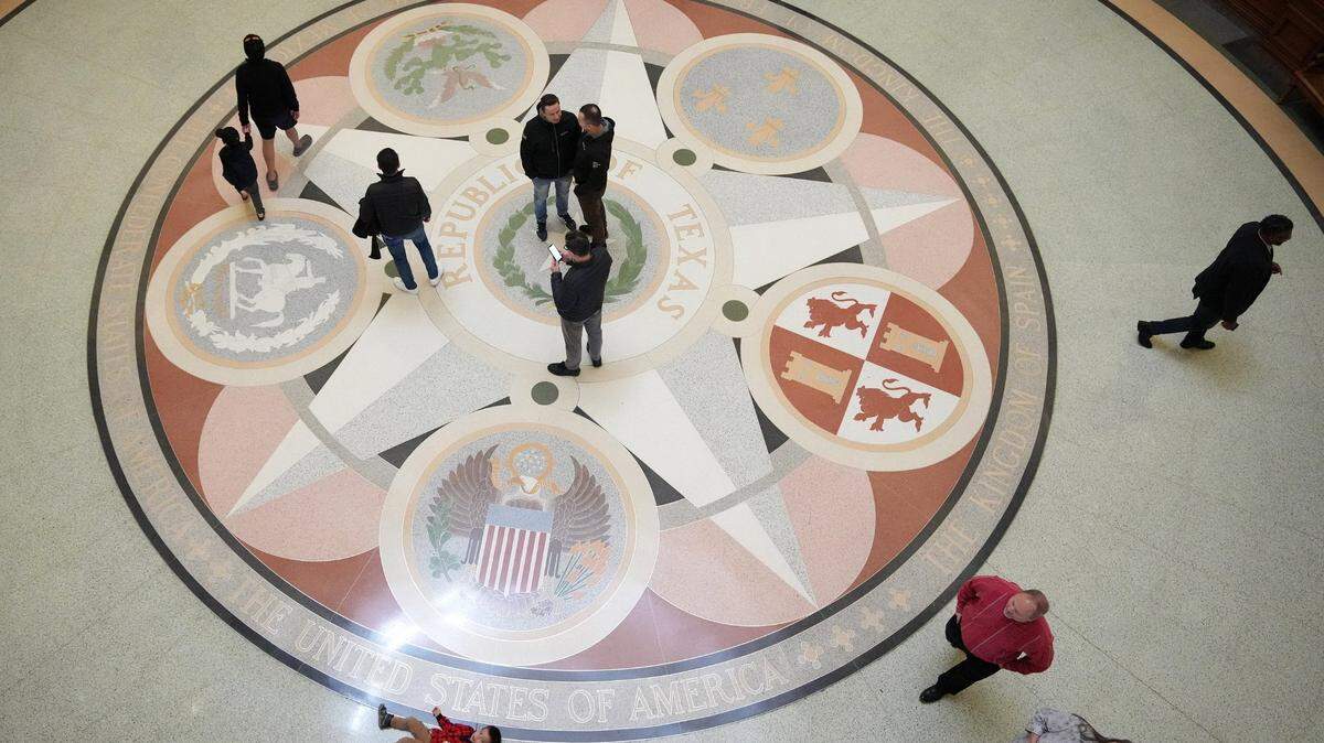 Jan 9, 2023; Austin, TX, USA; People gather at the rotunda at the Capitol on Monday January 9, 2023, the day before the start of the 88th Texas Legislature. Mandatory Credit: Jay Janner-USA TODAY NETWORK