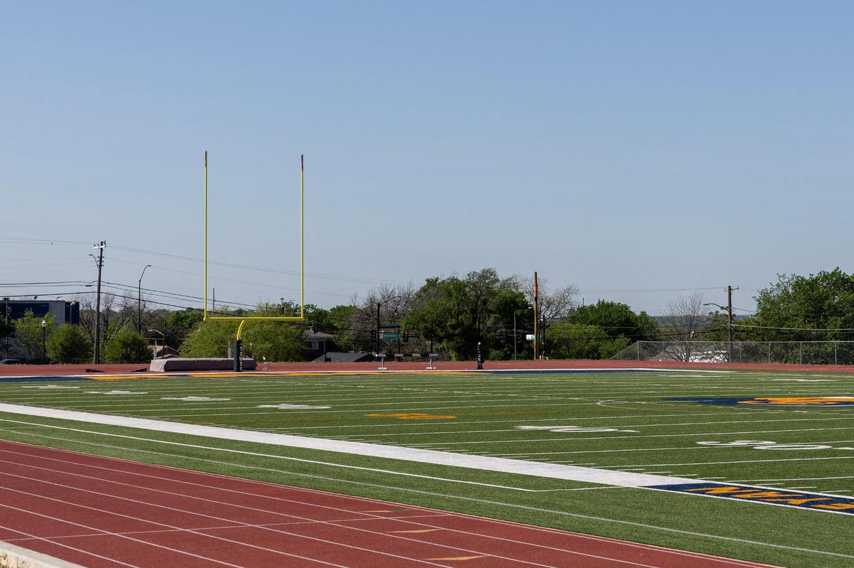 The athletic field on the Texas Wesleyan University campus in Fort Worth on Tuesday, April 8, 2025.