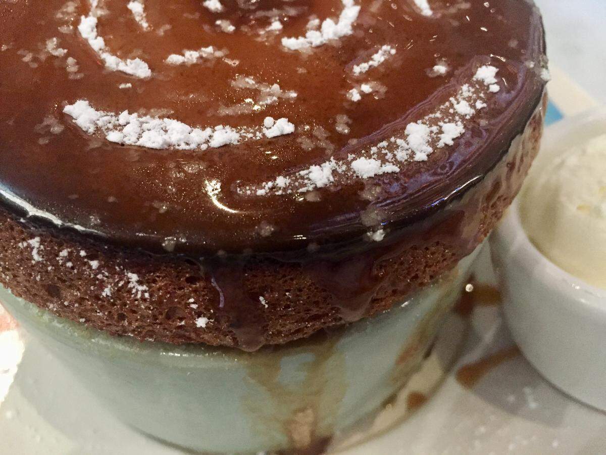 A chocolate souffle at Rise Souffle in the Shops at Clearfork.