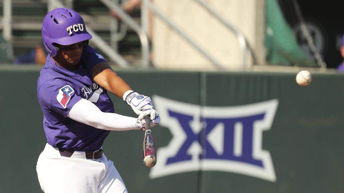 TCU's Michael Landestoy had two hits, including one of the Horned Frogs' five doubles and an RBI in Saturday's 7-3 win at the Big 12 tournament. TCU plays Baylor in the Big 12 championship at 1 p.m. Sunday in Oklahoma City, Okla.