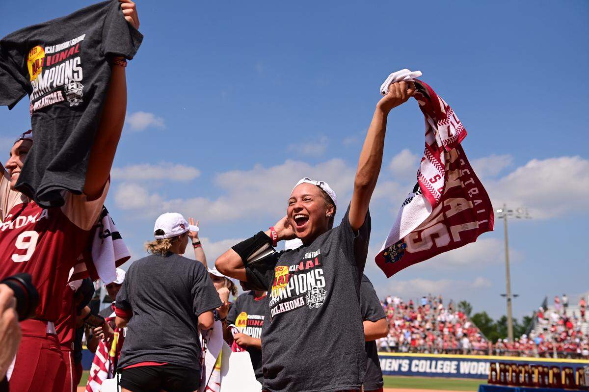 The Colony graduate Jayda Coleman starred as a freshman this season with the Oklahoma Sooners, helping the program win the national championship (OU Athletics)