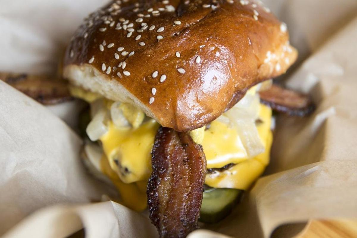 The "Uncle Herky" Burger at Luscher's Red Hots in Dallas