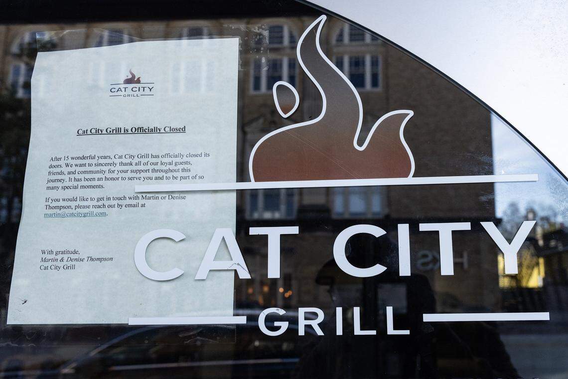 The front door of the now closed Cat City Grill on Magnolia Avenue in Fort Worth on Tuesday, Nov. 25, 2025.