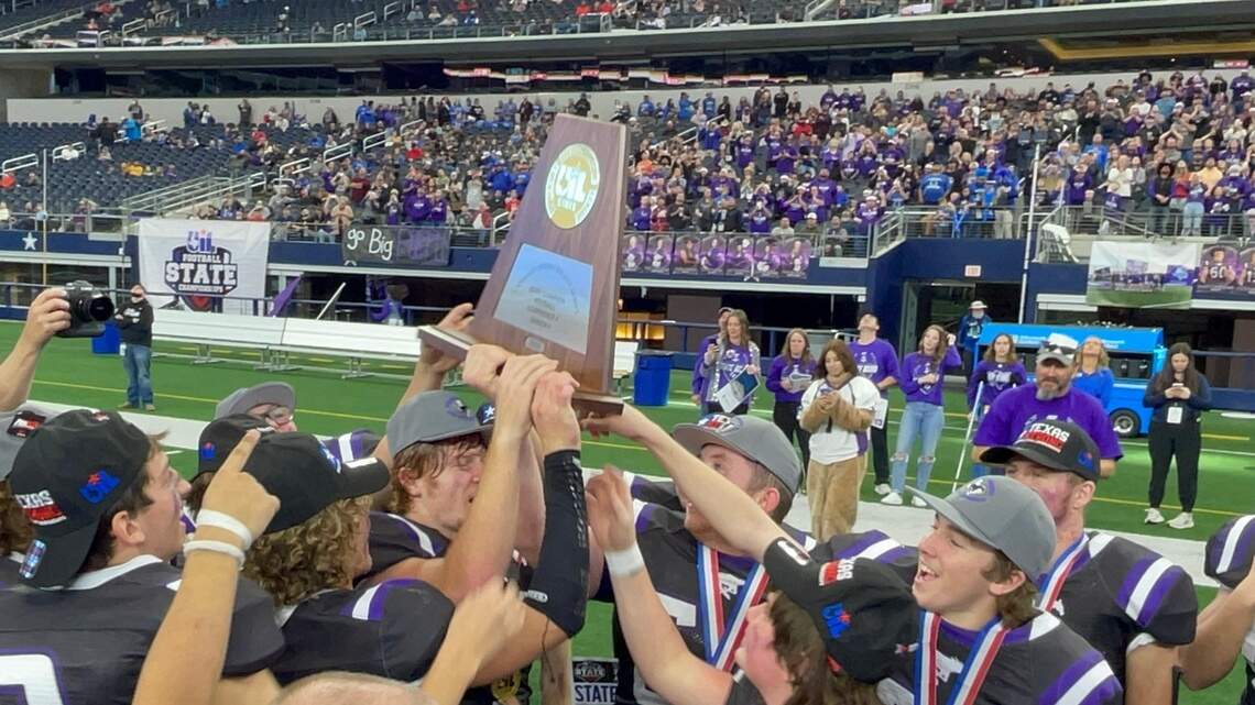 Benjamin captures first football state championship with rout over Loraine