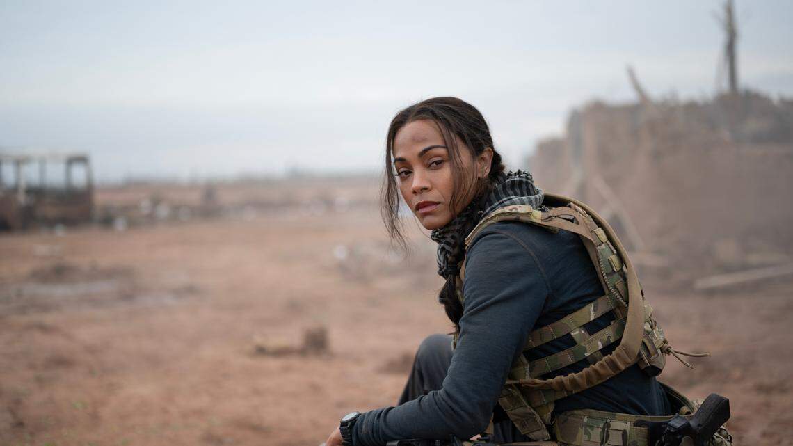 Zoe Saldana as Joe in Special Ops: Lioness Season 1 streaming on Paramount+, 2023. Photo Credit: Lynsey Addario/Paramount+