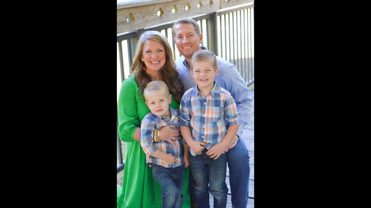 Kelly McShan and her family, pictured here, benefited from the free play-therapy program at Annie’s Place after her eldest son showed signs of anxiety.