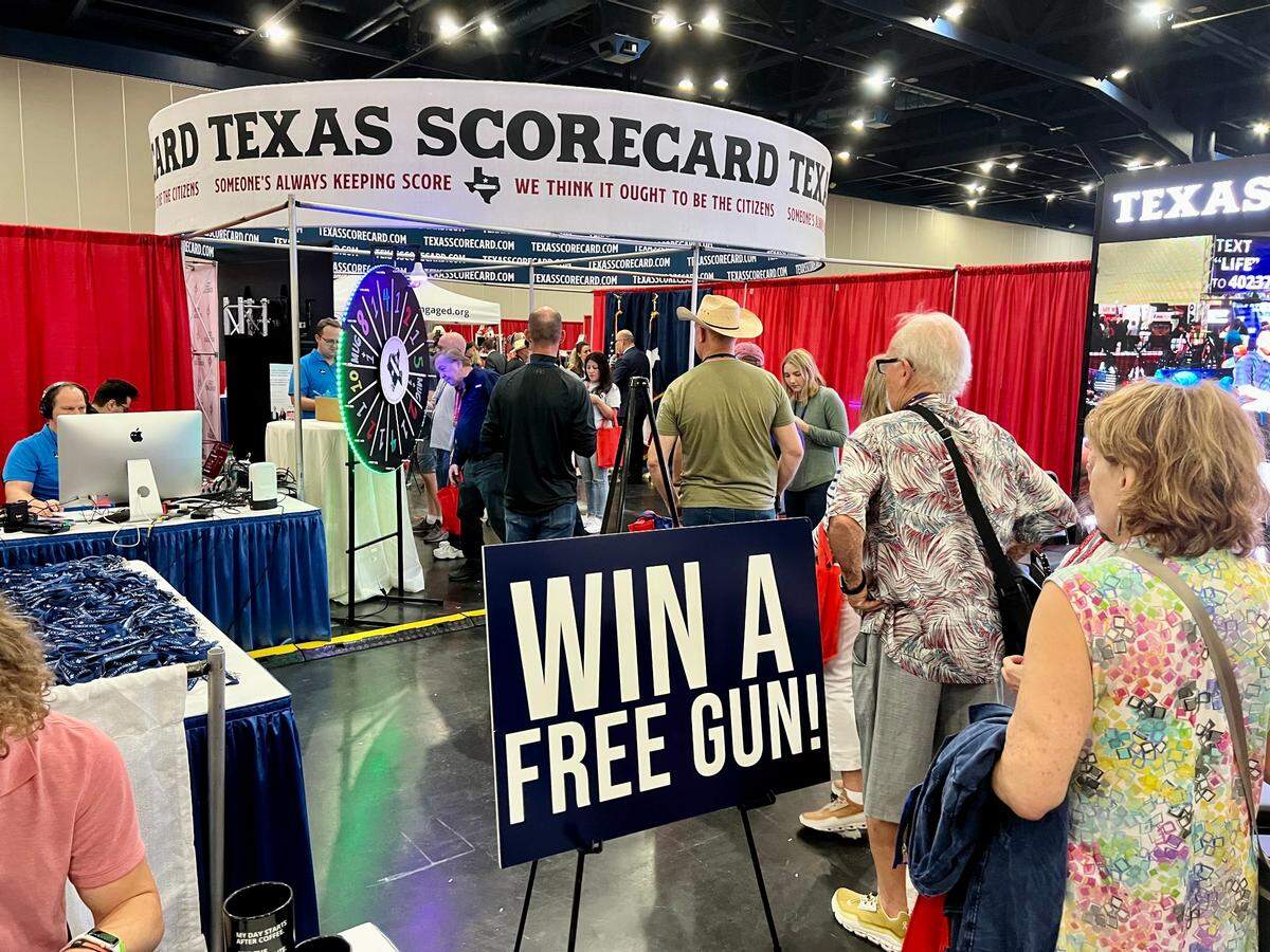 Texans for Fiscal Responsibility offered a gun drawing at the Republican Party of Texas state convention in June 2022 in Houston.