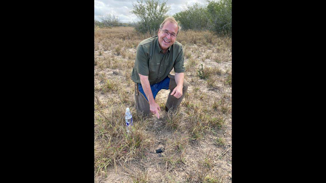 Phil Mani at the site near El Sauz, Texas.