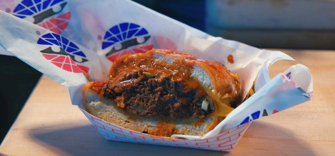 The El Jefe Cheesy Barbacoa Melt will be available at Kapow Kitchen in the Texas Motor Speedway during the NASCAR WURTH 400 race.