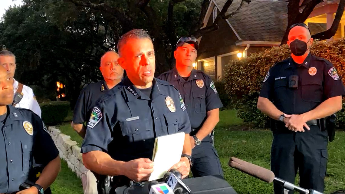 Austin Police Chief Joseph Chacon addresses media Wednesday regarding a fatal officer-involved shooting.