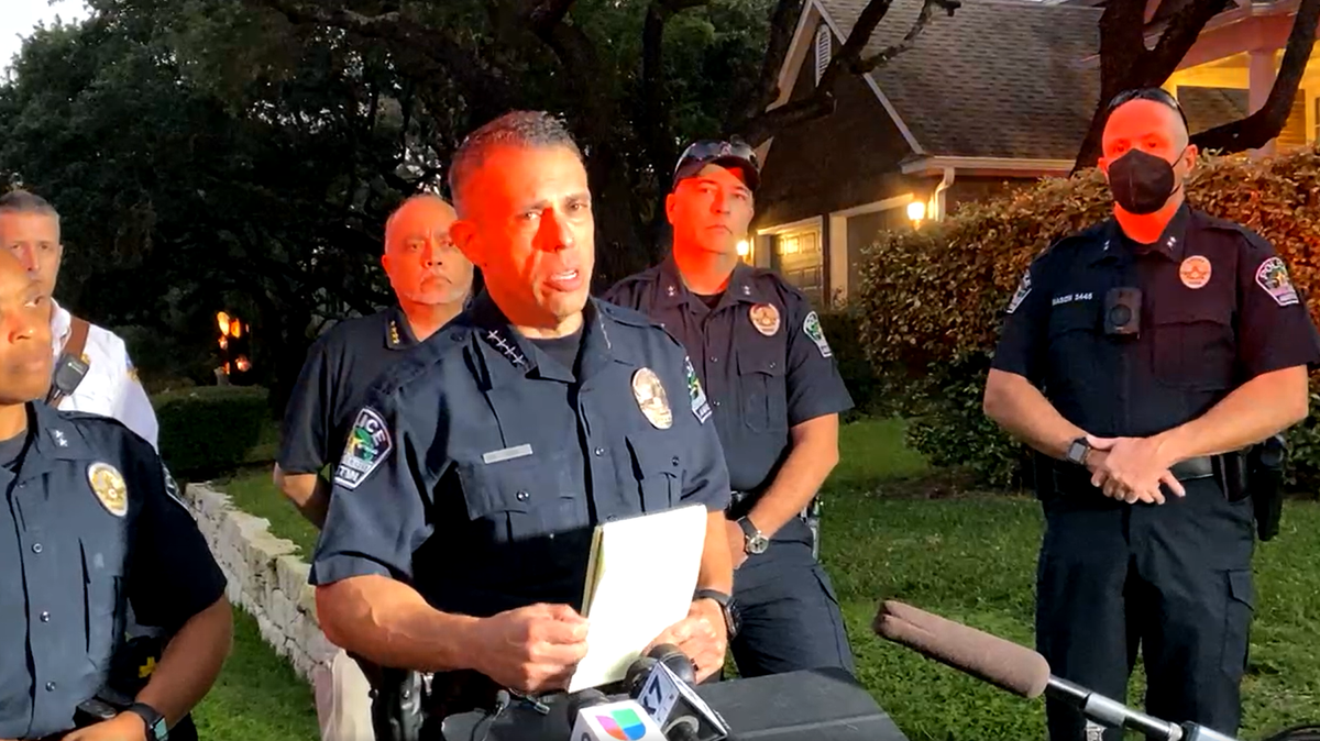 Austin Police Chief Joseph Chacon addresses media Wednesday regarding a fatal officer-involved shooting.