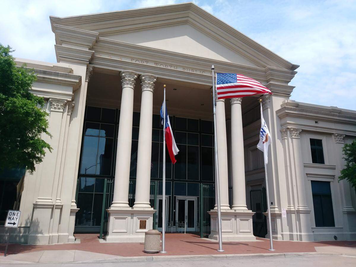 A homeless man was injured with a box cutter outside the Central Library in downtown Fort Worth on Friday afternoon.