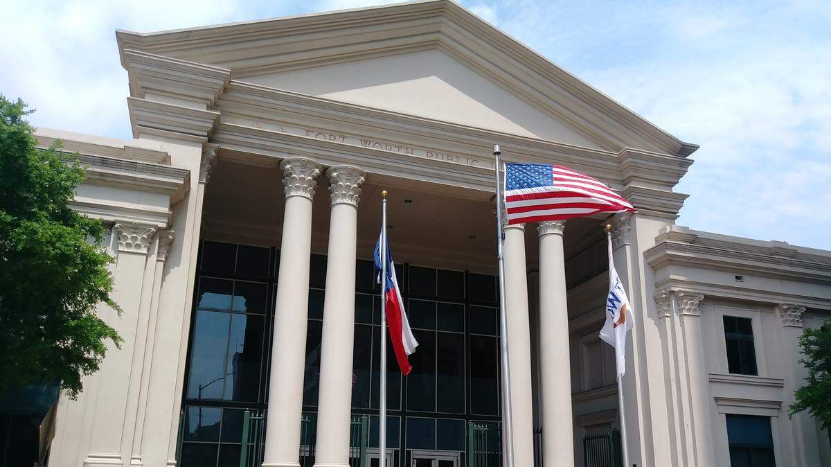 The Fort Worth Central Library at 500 W. Third Street is on the market. The city of Fort Worth plans to downsize the library and find a location with less space as it consolidates much of its property downtown.