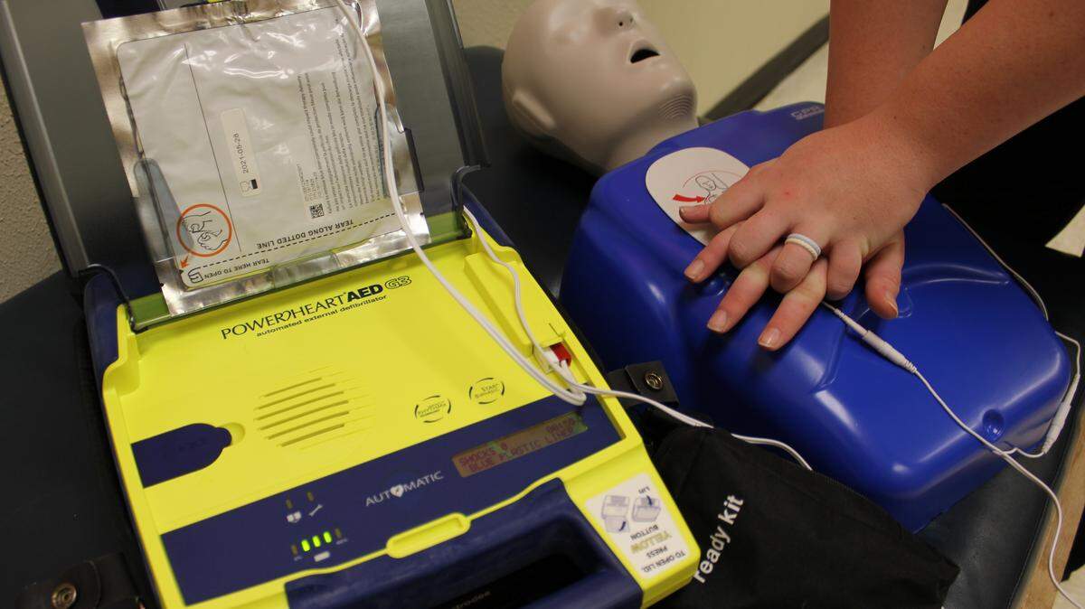 This automatic electronic defibrillator is in place at Bryson Elementary in the Eagle Mountain Saginaw school district. The Weatherford school district recently became the latest to add the defibrillators, designed to prevent cardiac death in schools.