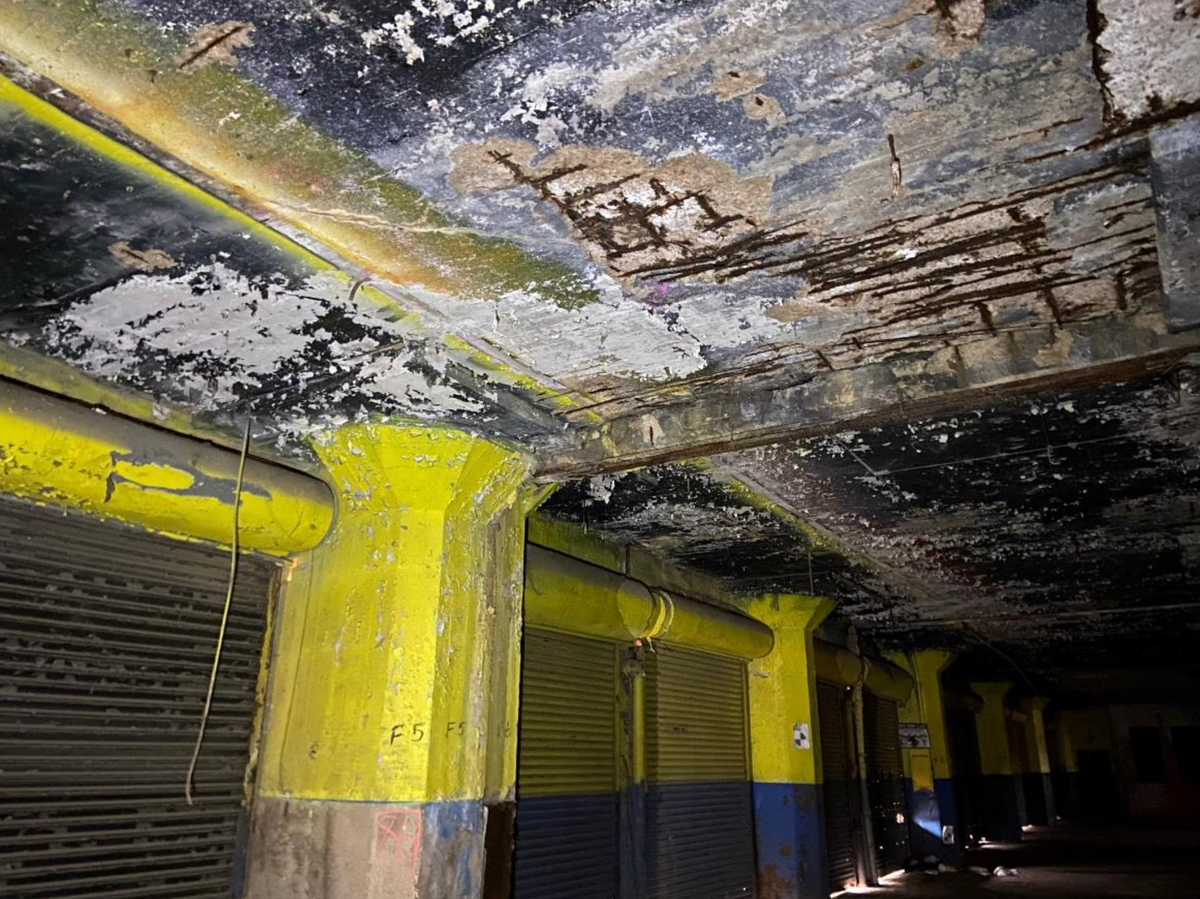 Engineers recommended complete demolition and repair of this second floor area in the T&P Warehouse.