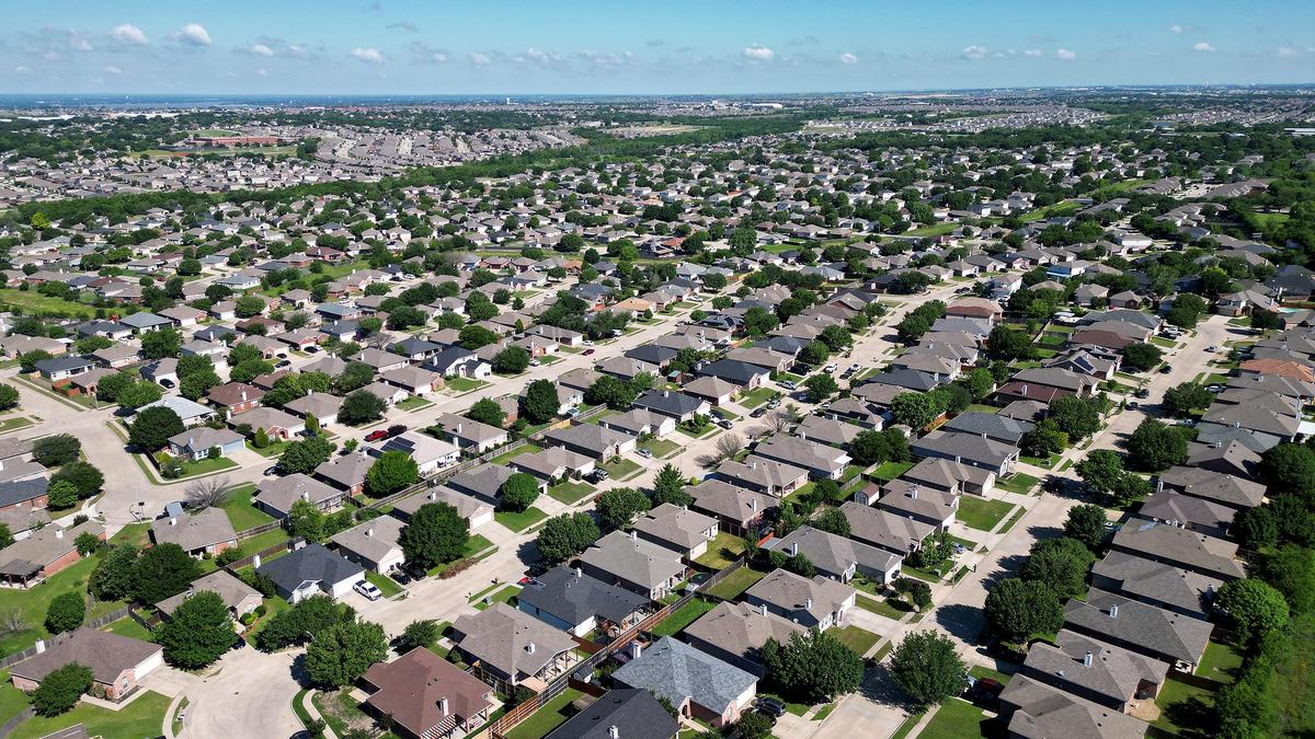Pretium owns dozens of homes in subdivisions north of Marine Creek Reservoir, pictured above.