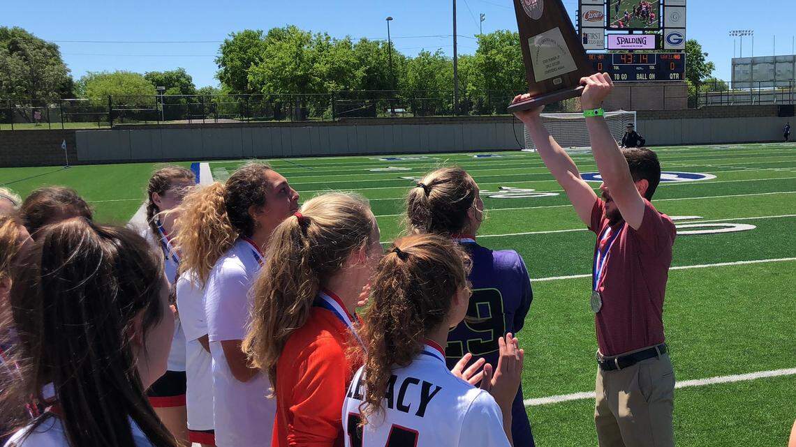 Mansfield Legacy coach Zachary Hallak on their 5A state runner-up finish vs. Highland Park, Saturday April 20, 2019.