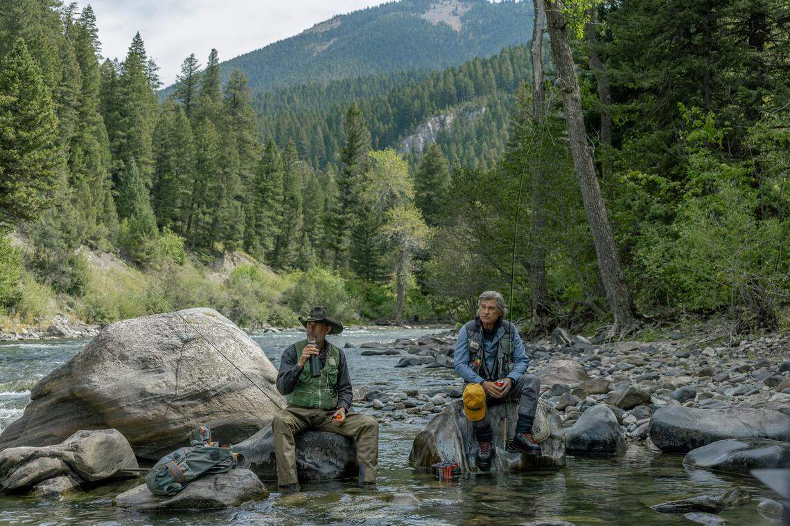 Pictured (L-R): Matthew Fox as Paul Clyburn and Kurt Russell as Preston Clyburn in season 1, episode 1 of the Paramount+ series “The Madison.”