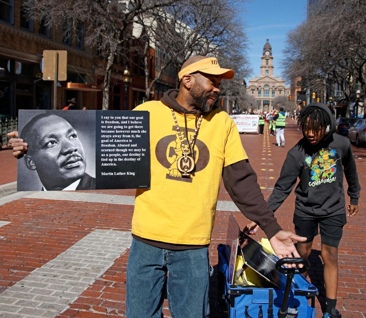 The 2024 MLK parade makes it way down Main Street on Monday.