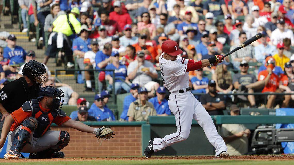 Rookie Carlos Tocci made his major league debut in Saturday's game at Globe Life Park. The 22-year-old outfielder will see more action in center now that Delino DeShields is out four to six weeks with a broken left hand.